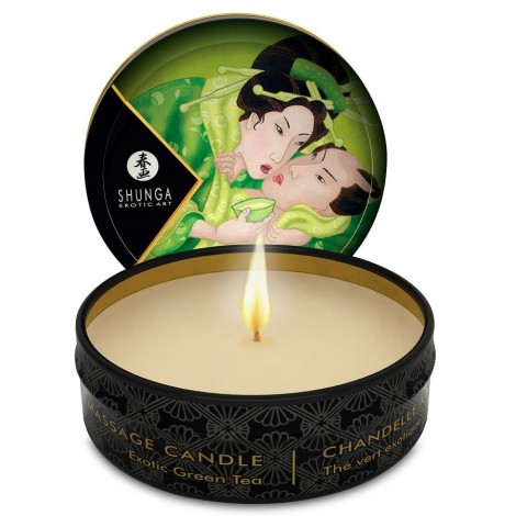 shunga mini caress by candelight vela masaje té verde 30ml shunga mini caress by candelight vela masaje té verde 30ml