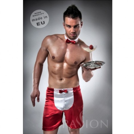 disfraz camarero 019 sexy rojo negro by passion men disfraz camarero 019 sexy rojo negro by passion men