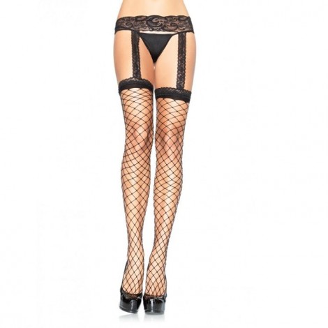 leg avenue medias de red con liguero de encaje negro leg avenue medias de red con liguero de encaje negro
