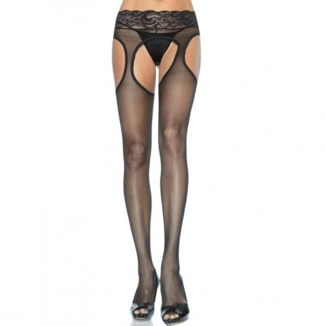 leg avenue pantys en negro efecto liguero con encaje en la cintura leg avenue pantys en negro efecto liguero con encaje en la cintura